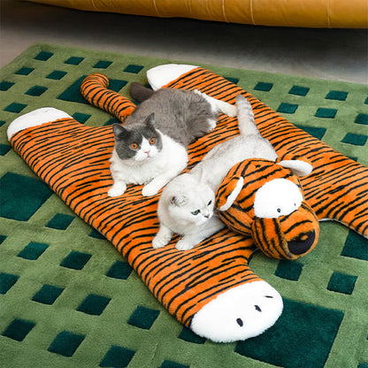Tigershaped Plushmat Mysig Stilfull för Djur och Människor