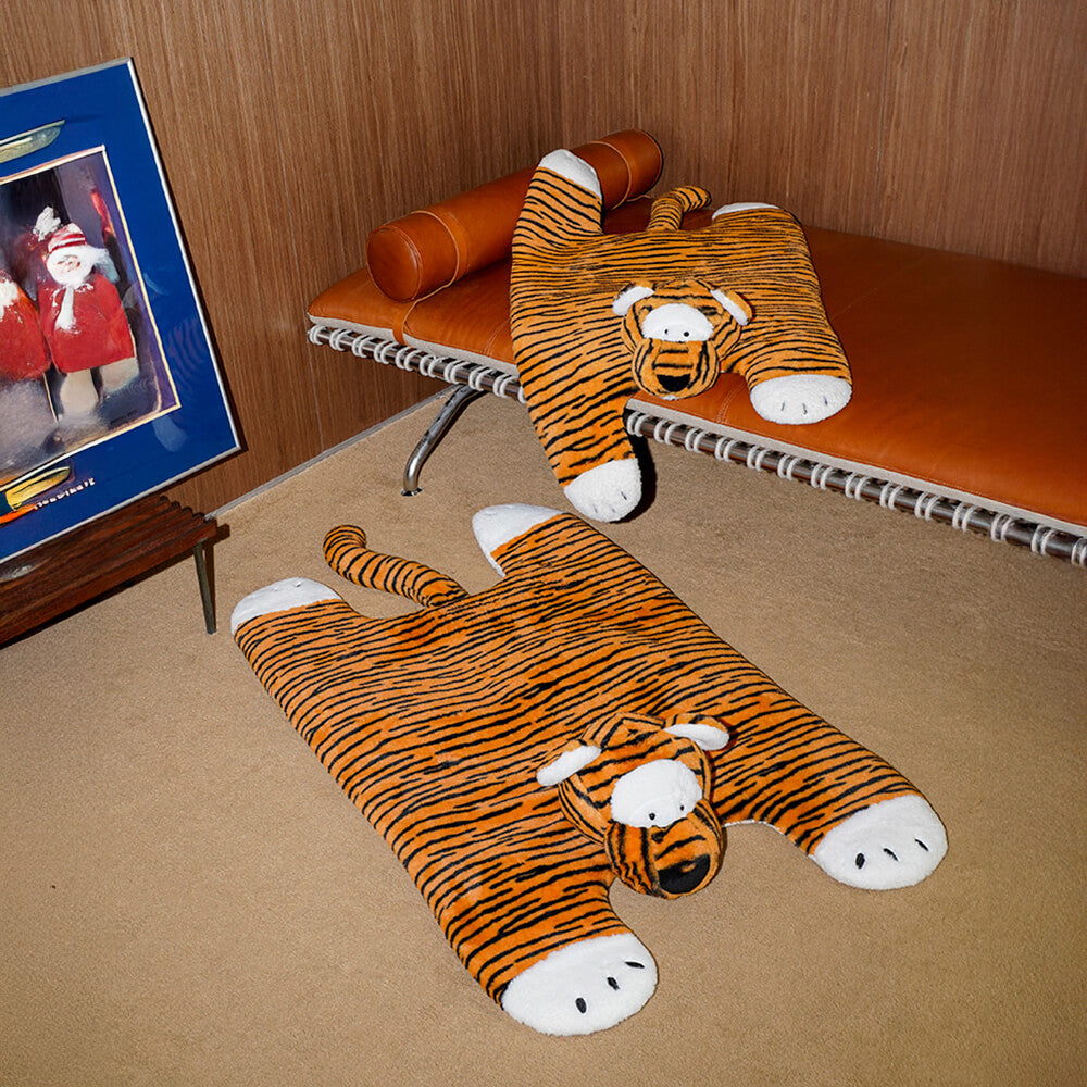 Tigershaped Plushmat Mysig Stilfull för Djur och Människor