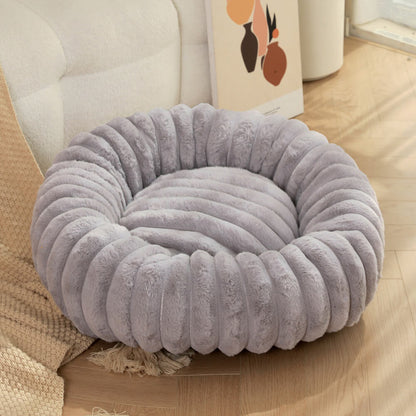Ultra-Mjuk Donut Husdjursbädd Mysig Stödjande Plush Design