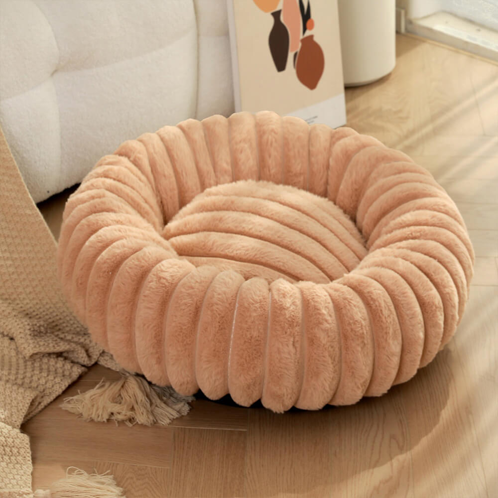 Ultra-Mjuk Donut Husdjursbädd Mysig Stödjande Plush Design