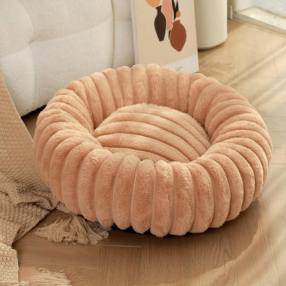 Ultra-Mjuk Donut Husdjursbädd Mysig Stödjande Plush Design