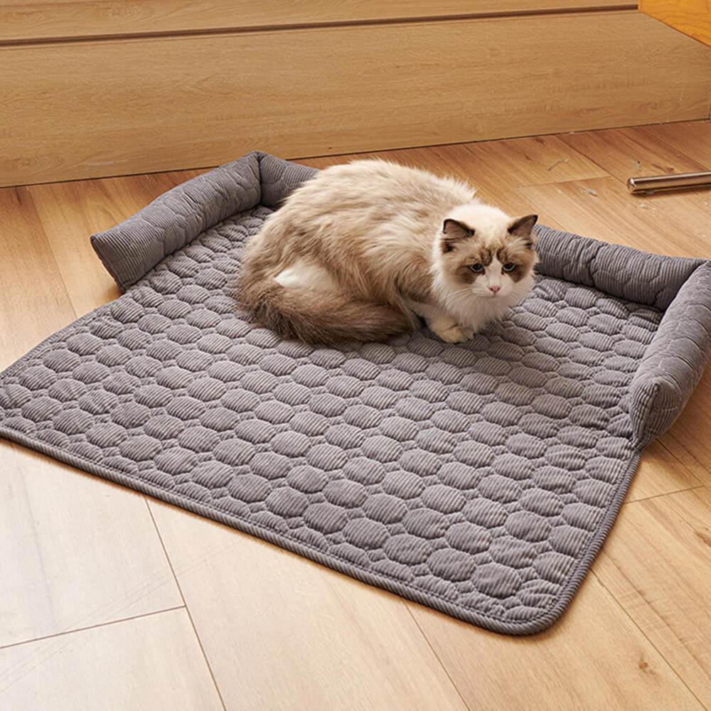 Ultrasoft pärlfleece hundmat quiltad tvättbar halkfri