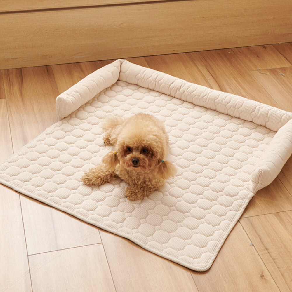Ultrasoft pärlfleece hundmat quiltad tvättbar halkfri
