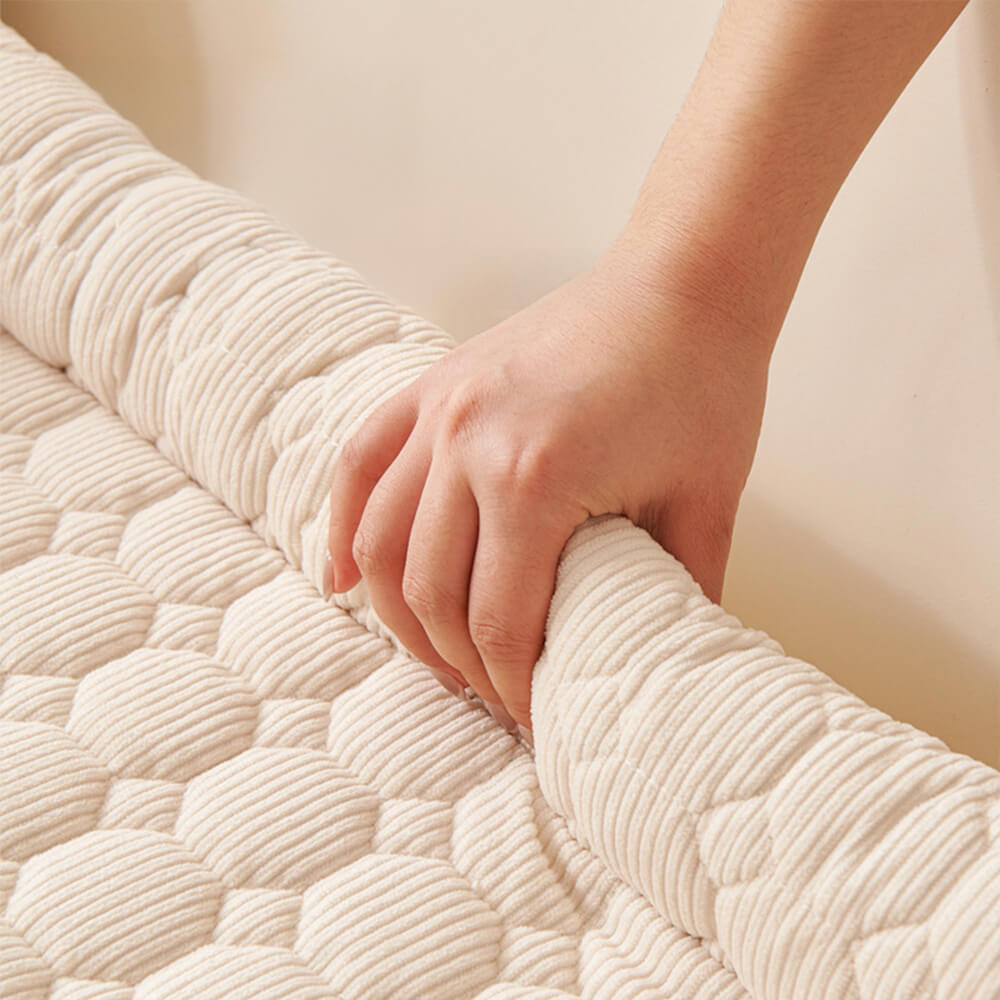 Ultrasoft pärlfleece hundmat quiltad tvättbar halkfri