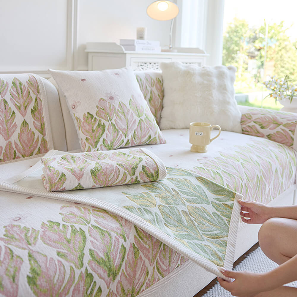 Chenille Romantisk Botanisk Design Bekväm Sofföverdrag