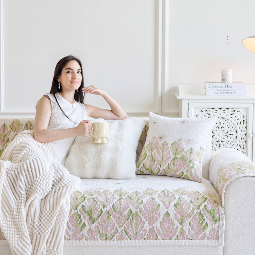 Chenille Romantisk Botanisk Design Bekväm Sofföverdrag