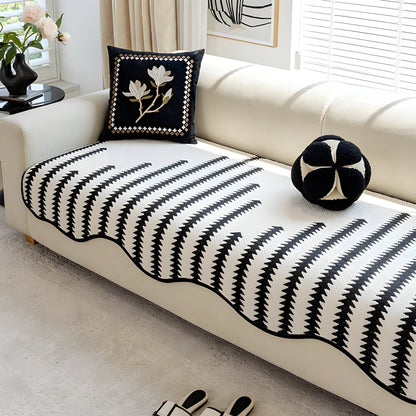 ArtiLounge Täckning - Modern Chevron Rand Chenille Sofföverdrag