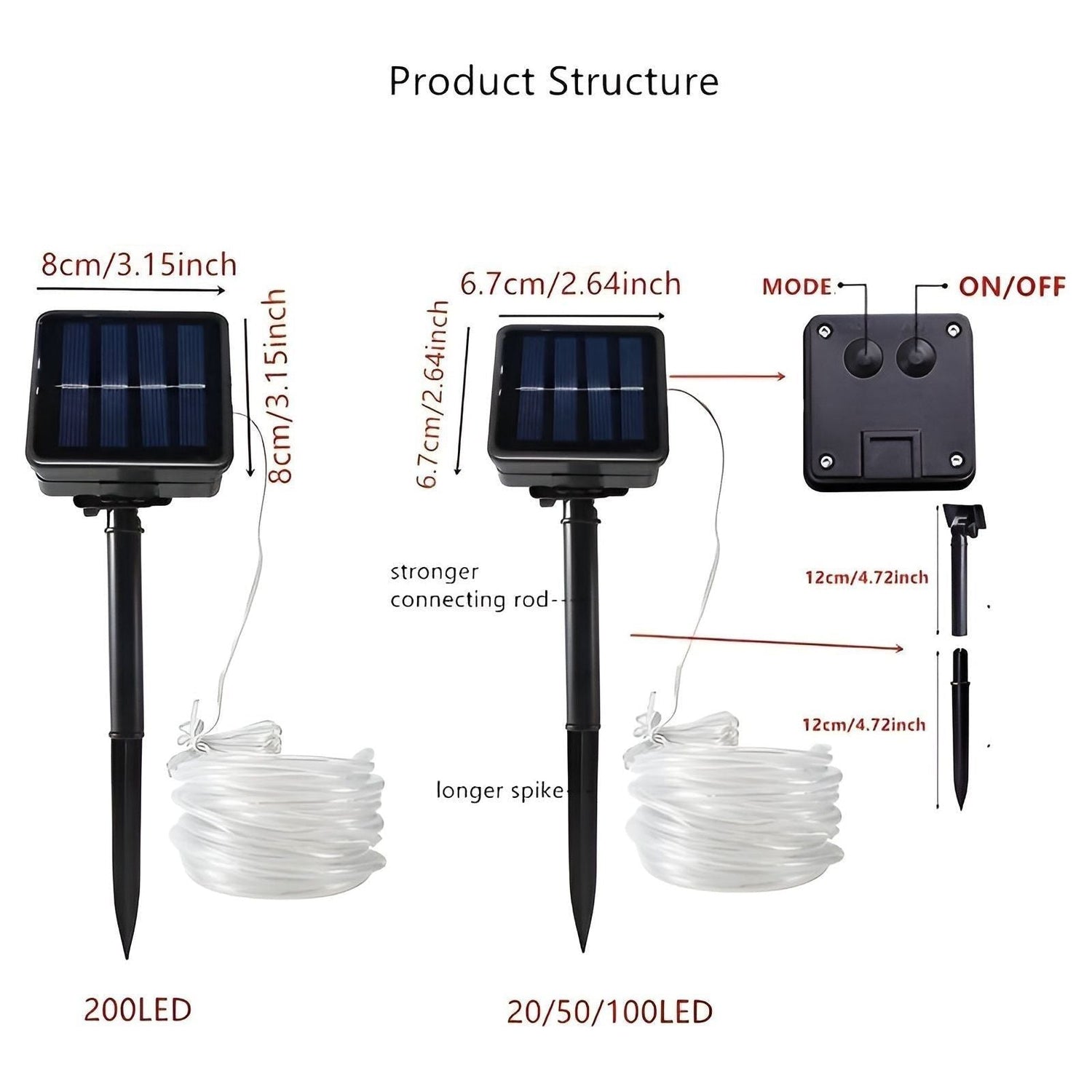 FairyGleam Light - Solarbetriven trädgårdsljusslinga LED för utomhusbruk