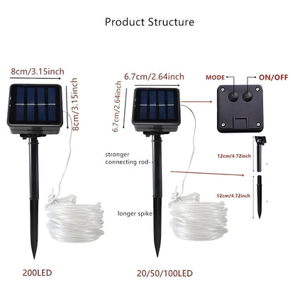 FairyGleam Light - Solarbetriven trädgårdsljusslinga LED för utomhusbruk