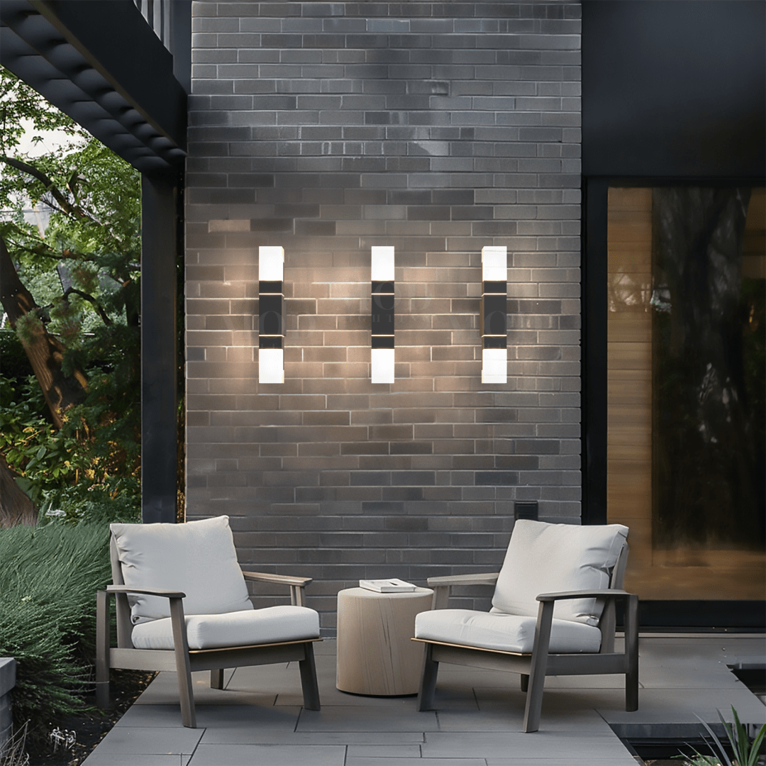 Utomhusvägglampa Modern Svart Aluminium Armatur