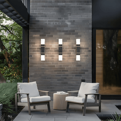 Utomhusvägglampa Modern Svart Aluminium Armatur