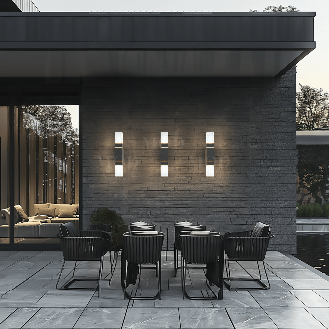 Utomhusvägglampa Modern Svart Aluminium Armatur