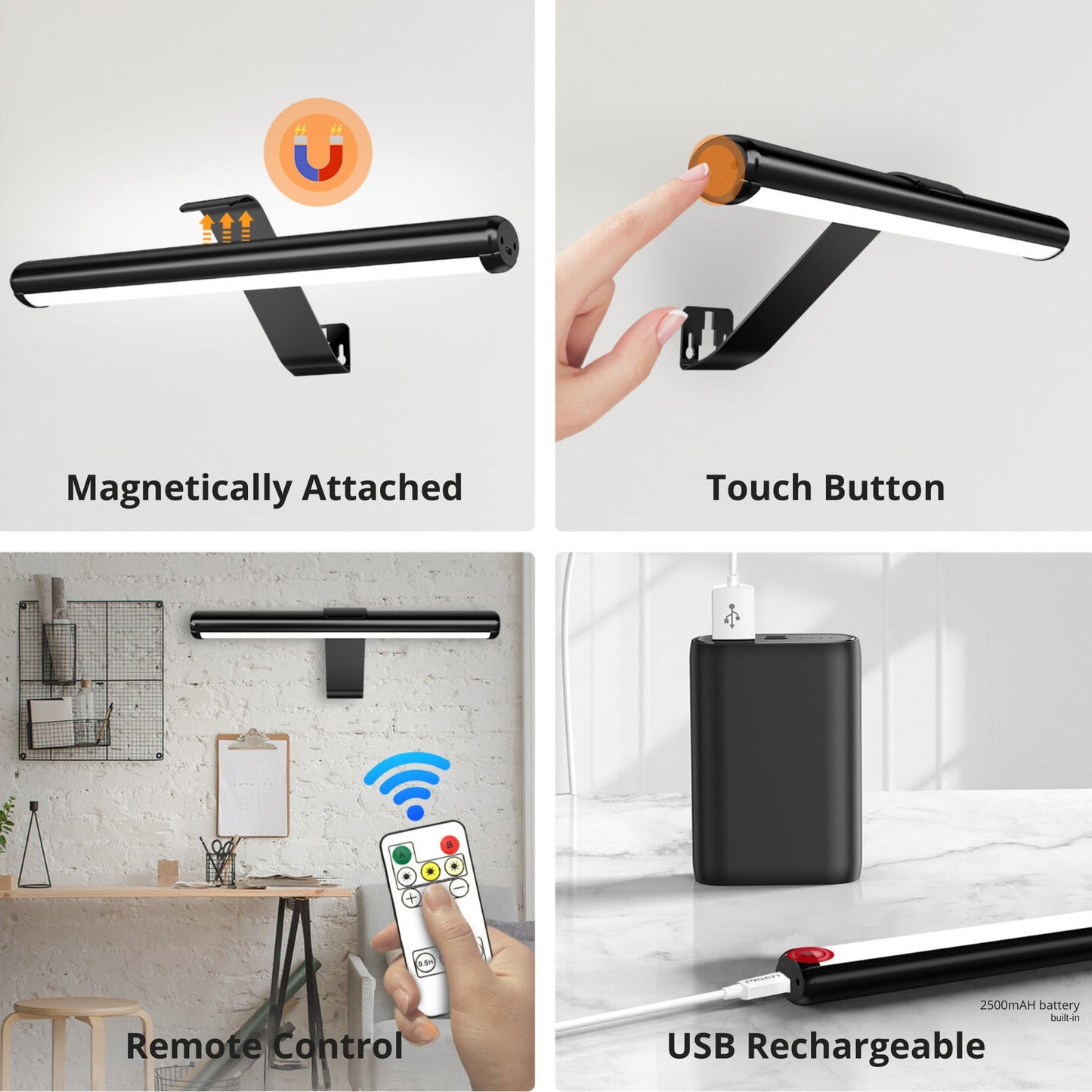 Royaleva Trådlös LED Uppladdningsbar Bildlampa med Fjärrkontroll - Perfekt för Konst och Fotografi