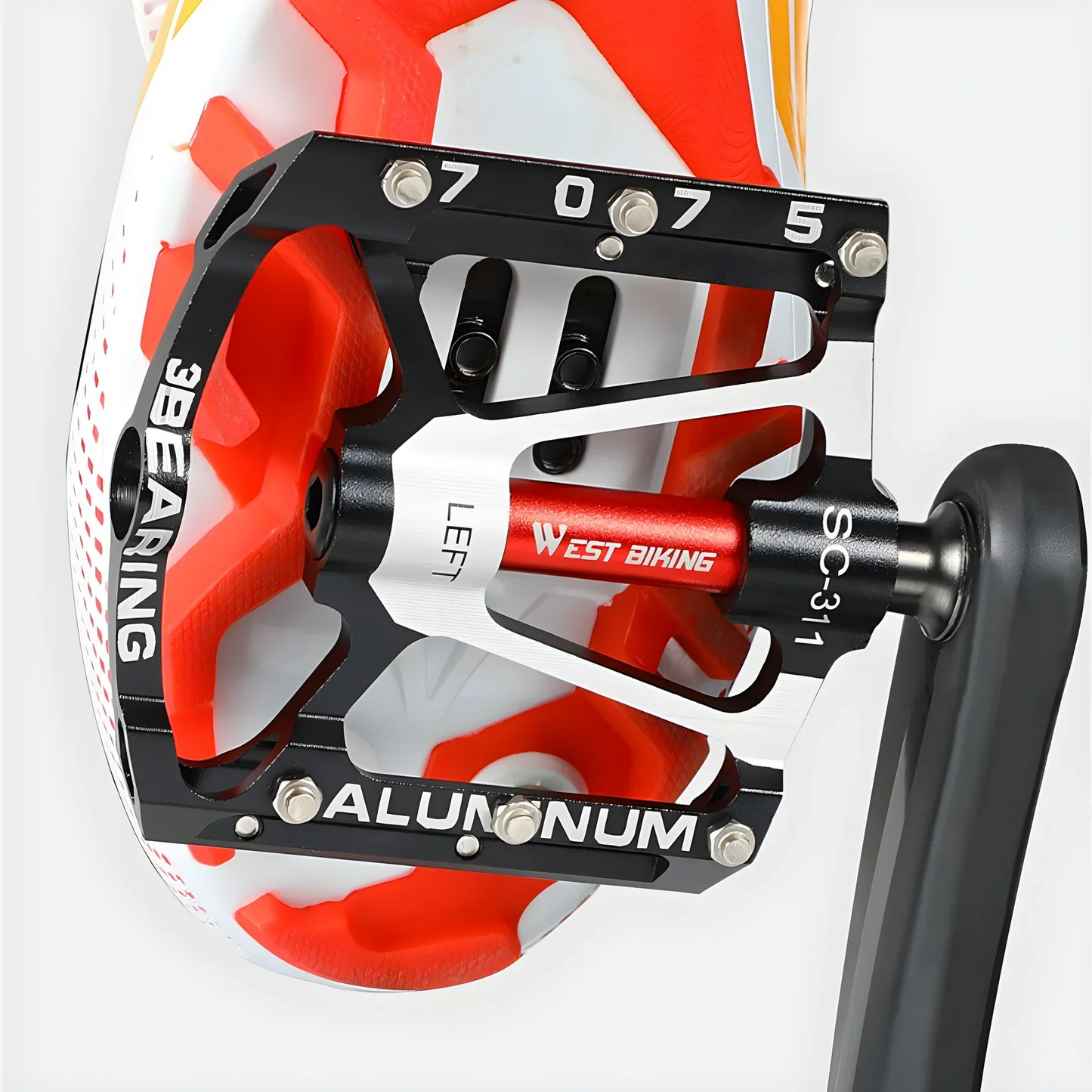 Robusta lätta aluminiumcykelpedaler med rutschfritt grepp