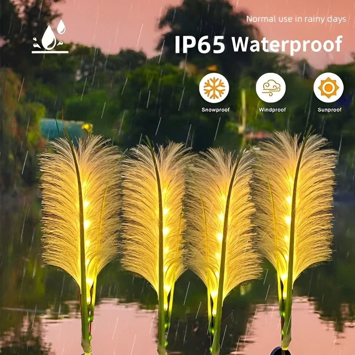 FiberGlow Light - Vattentät solcellsdriven rörbelysning för utomhusbruk