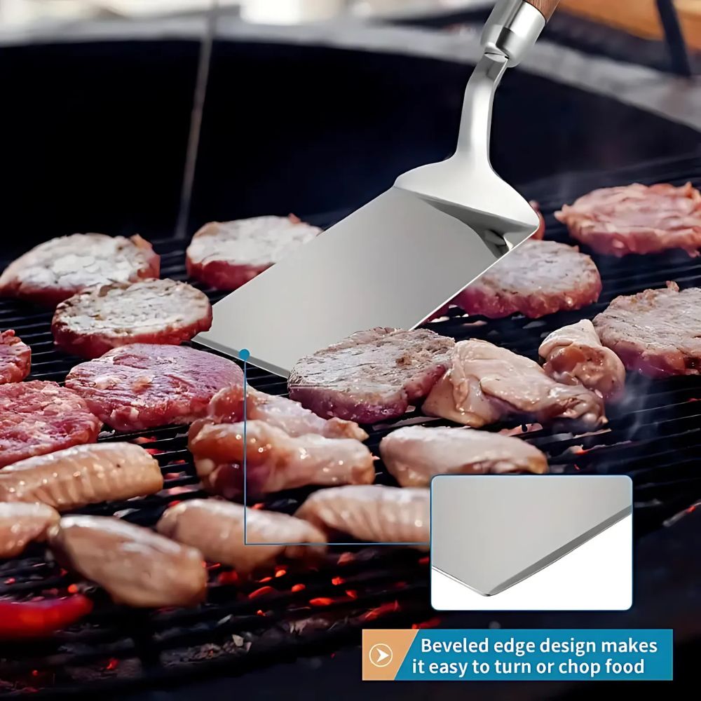 Rostfritt Stål Kök Spatel med Trähandtag