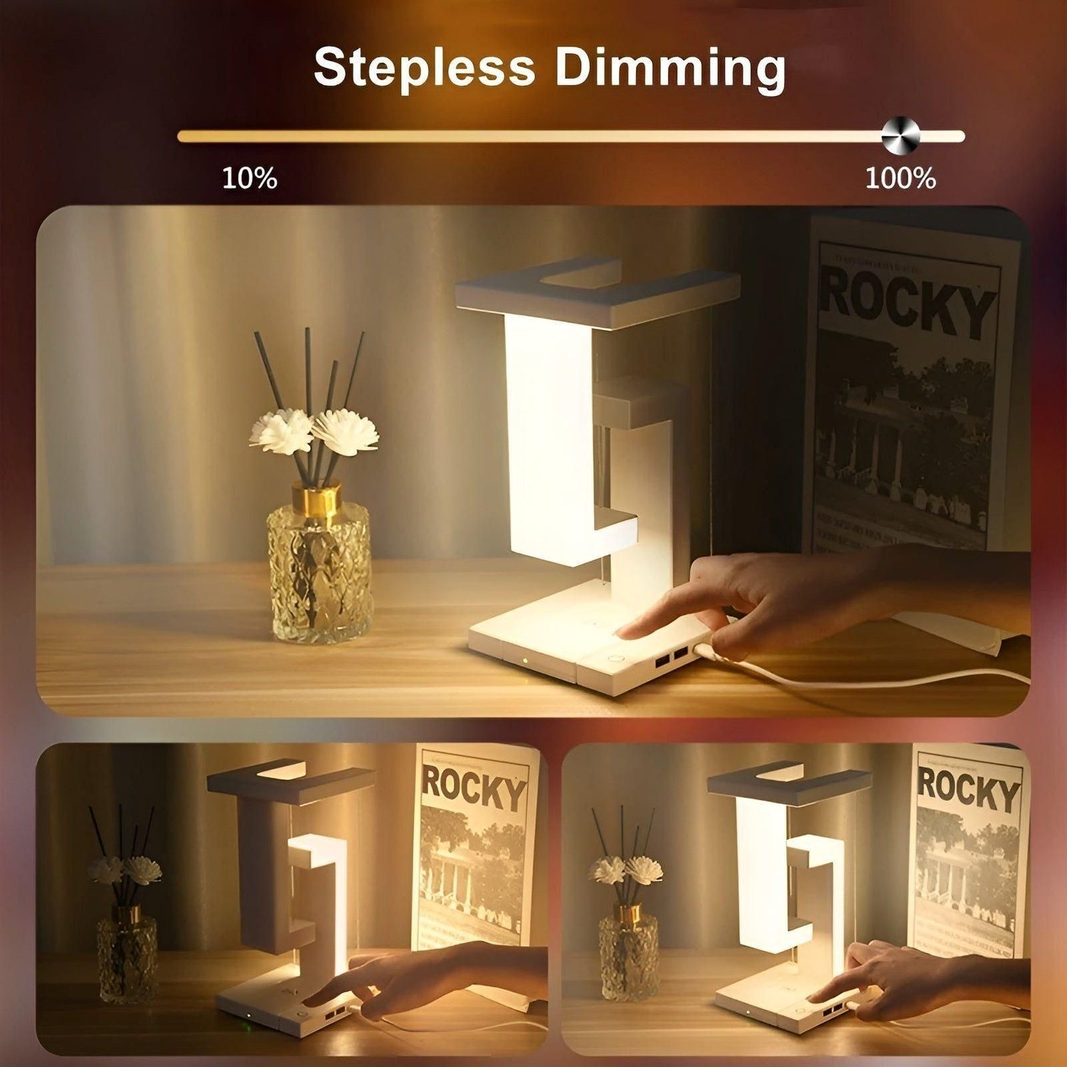 FloatLuxe Lampa - Sväva Touch-Control Dekorativ Lampa för Hem och Kontor