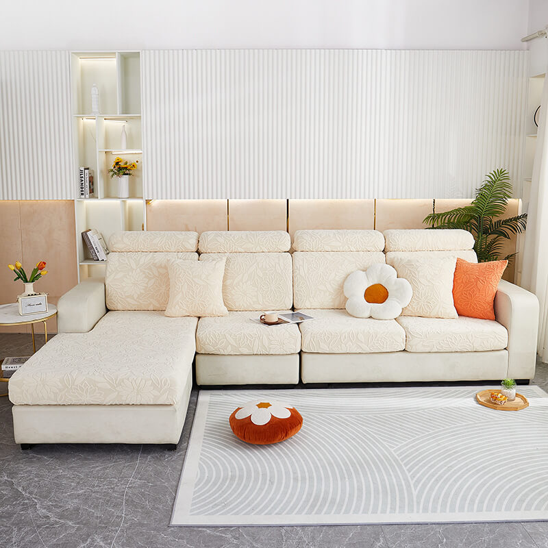 Blommig Sammet Stretch Hela Wrap Soffskydd Sofföverdrag