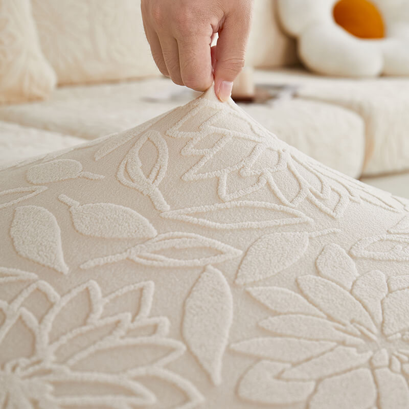 Blommig Sammet Stretch Hela Wrap Soffskydd Sofföverdrag