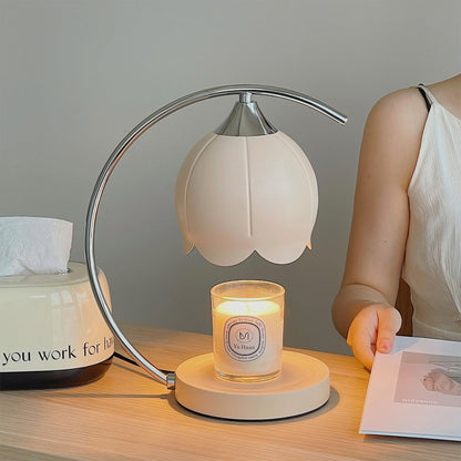 Bordslampa med ljusvaxsmältare