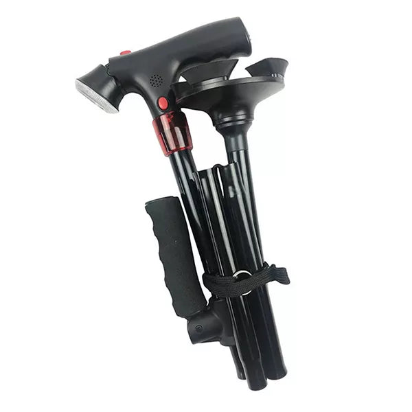 Gångstavar med ljus och hopfällbart handtag