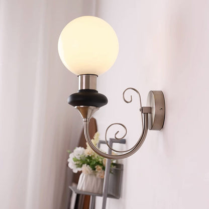 Fransk Retro Glas 1-Ljus Vägglampa