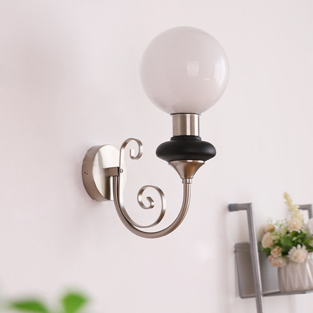 Fransk Retro Glas 1-Ljus Vägglampa