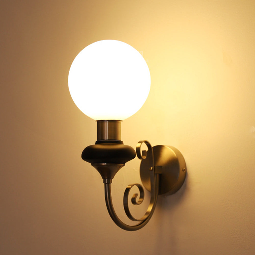 Fransk Retro Glas 1-Ljus Vägglampa