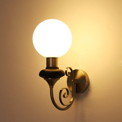 Fransk Retro Glas 1-Ljus Vägglampa