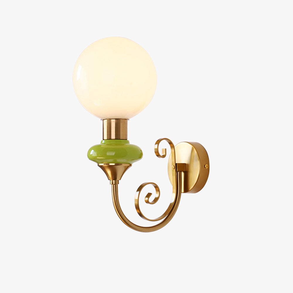 Fransk Retro Glas 1-Ljus Vägglampa