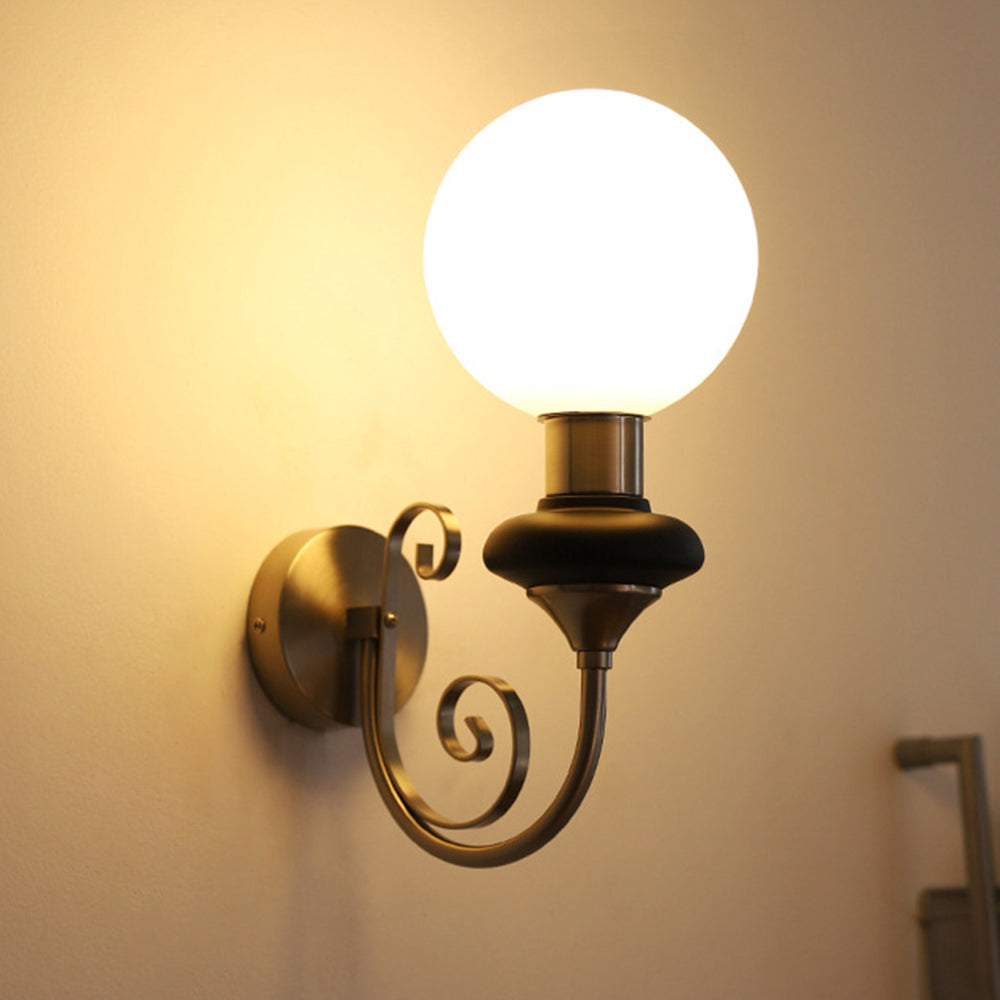 Fransk Retro Glas 1-Ljus Vägglampa
