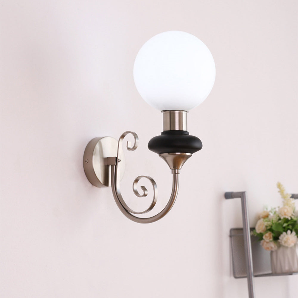 Fransk Retro Glas 1-Ljus Vägglampa