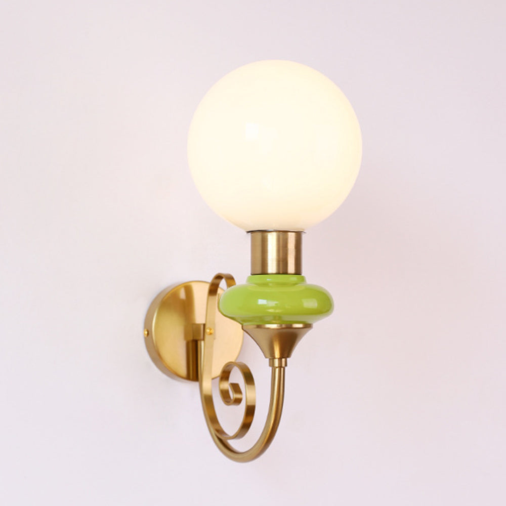 Fransk Retro Glas 1-Ljus Vägglampa
