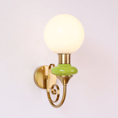 Fransk Retro Glas 1-Ljus Vägglampa