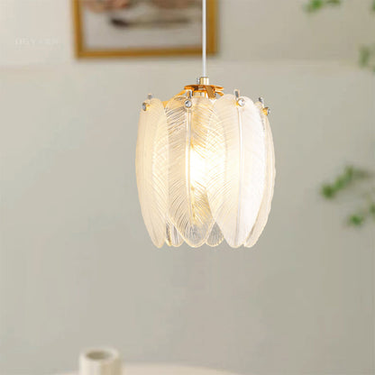 Fransk Stil Fjäder Glas Hänglampa