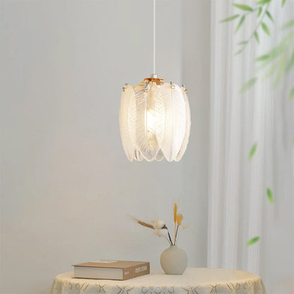 Fransk Stil Fjäder Glas Hänglampa