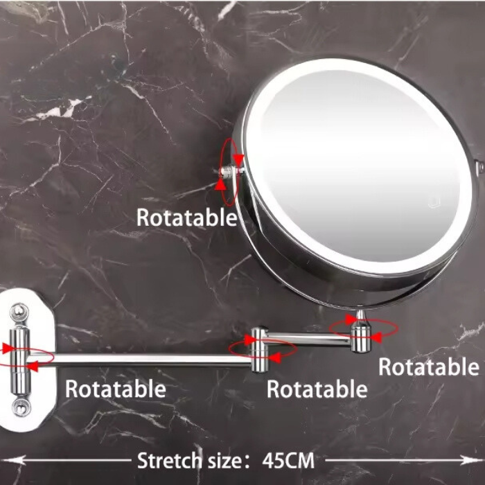 RoyaleGlow Ljusupplyst Sminkspegel - Touch Control med Dubbla Förstoringar