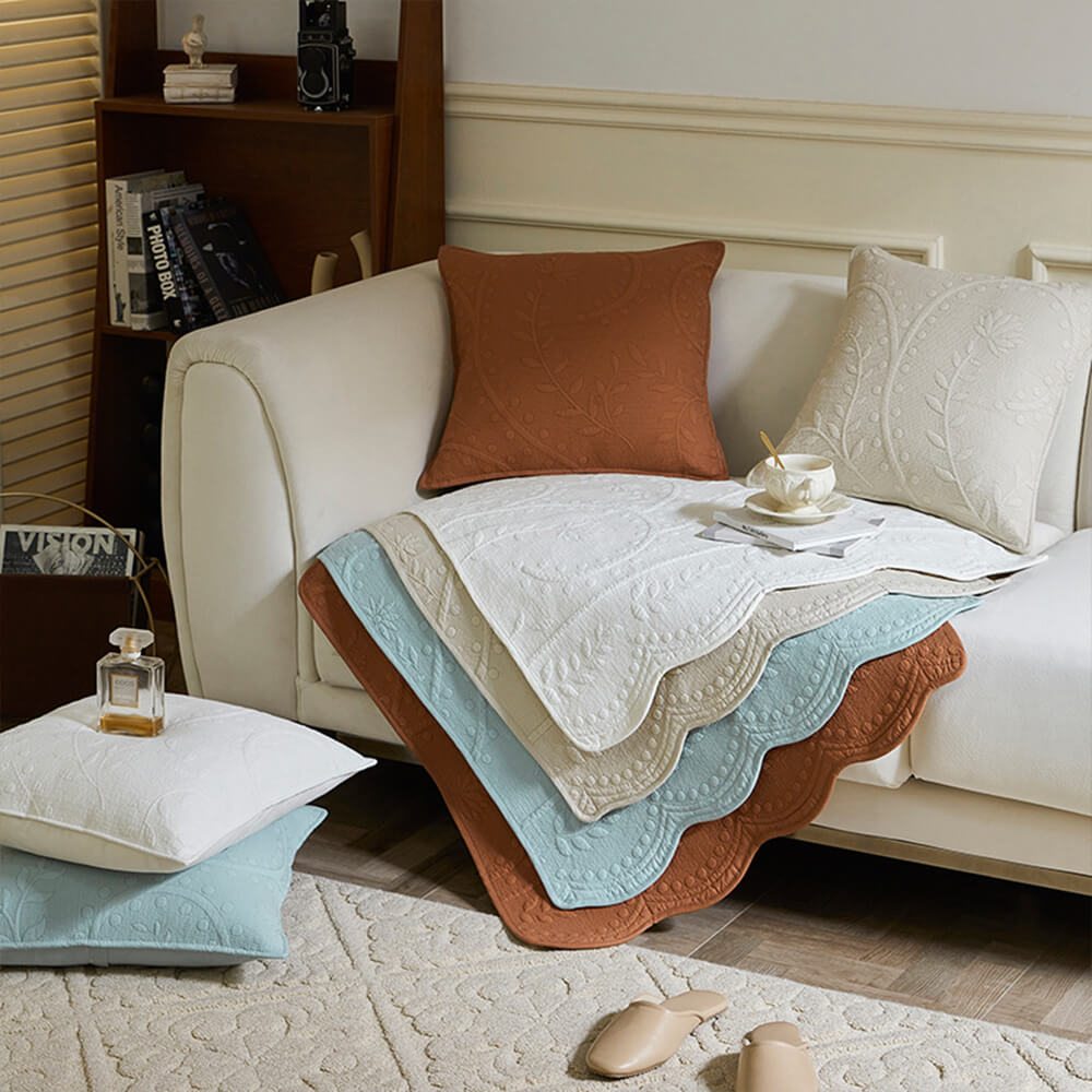 Boho Vävd Texturerad Bomull Andningsbar Sofföverdrag 70x70cm