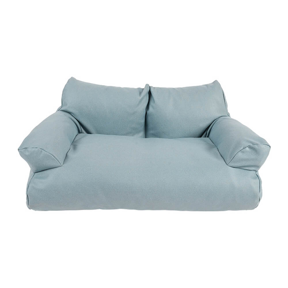 Faux läder anti-rep cozy hundsoffa säng med komfort