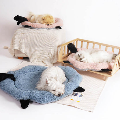 Fårformad Plush Pet Bed Mysig Lekfull Ultra-Mjuk Bomull Sammet