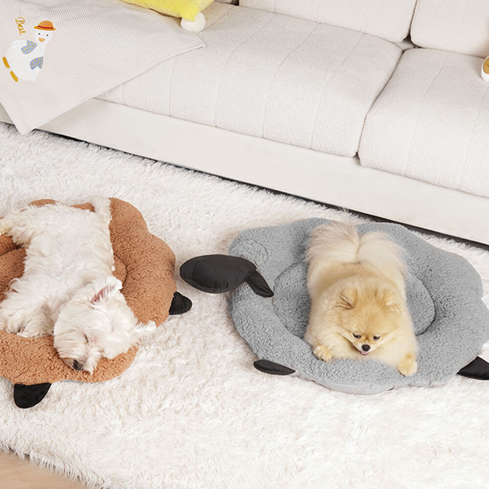 Fårformad Plush Pet Bed Mysig Lekfull Ultra-Mjuk Bomull Sammet