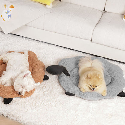 Fårformad Plush Pet Bed Mysig Lekfull Ultra-Mjuk Bomull Sammet