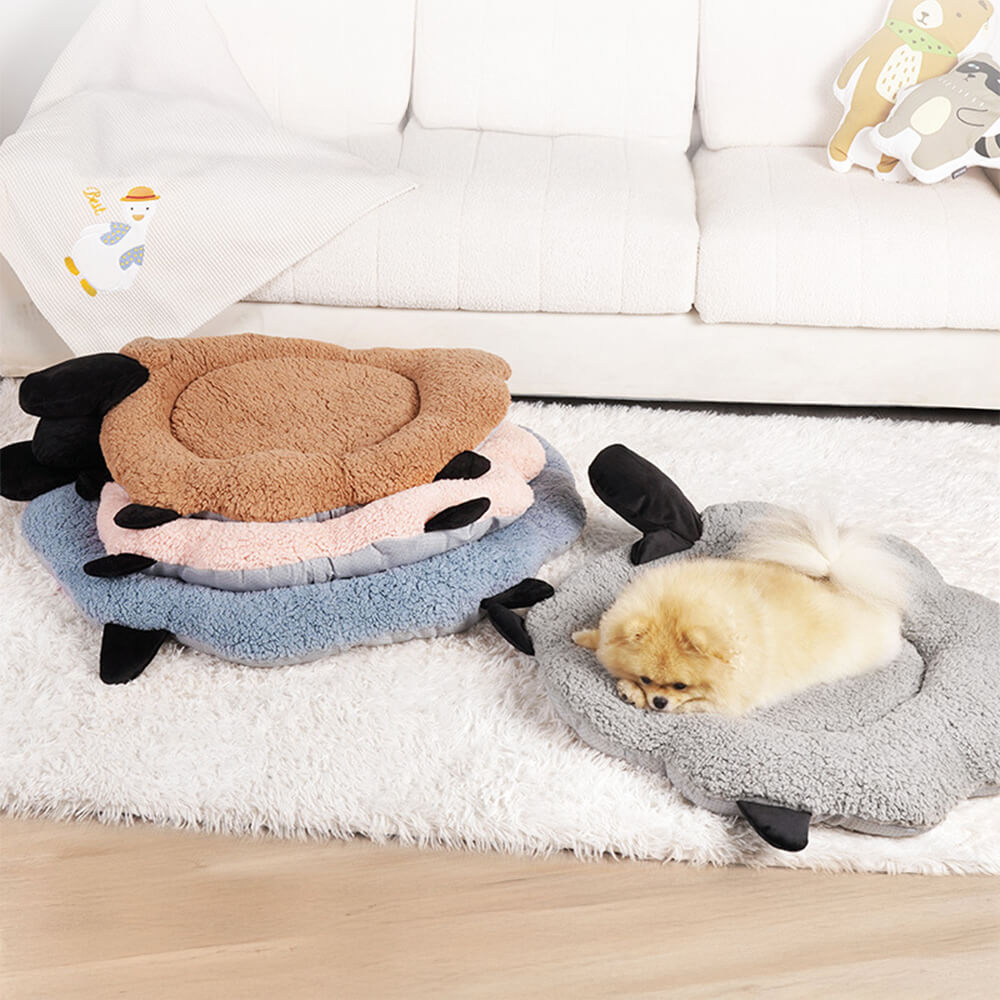 Fårformad Plush Pet Bed Mysig Lekfull Ultra-Mjuk Bomull Sammet
