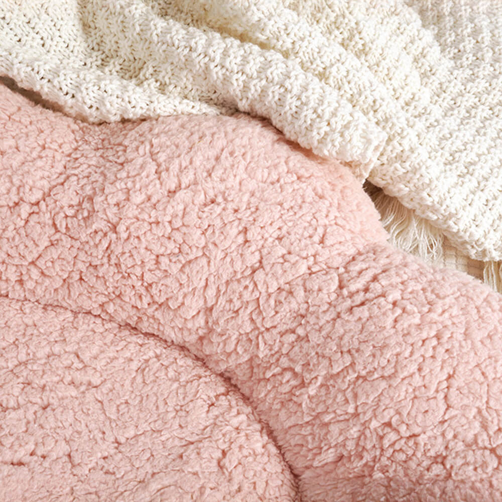 Fårformad Plush Pet Bed Mysig Lekfull Ultra-Mjuk Bomull Sammet