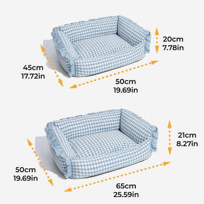 Mjukt Bomull Rutig Husdjurssäng Mysig Andas Lätt att Rengöra