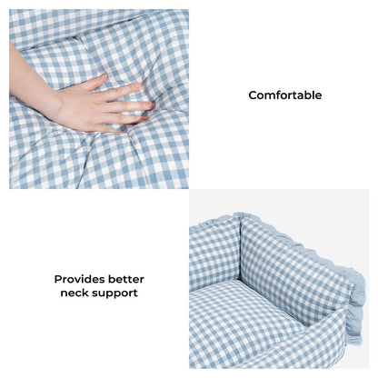 Mjukt Bomull Rutig Husdjurssäng Mysig Andas Lätt att Rengöra