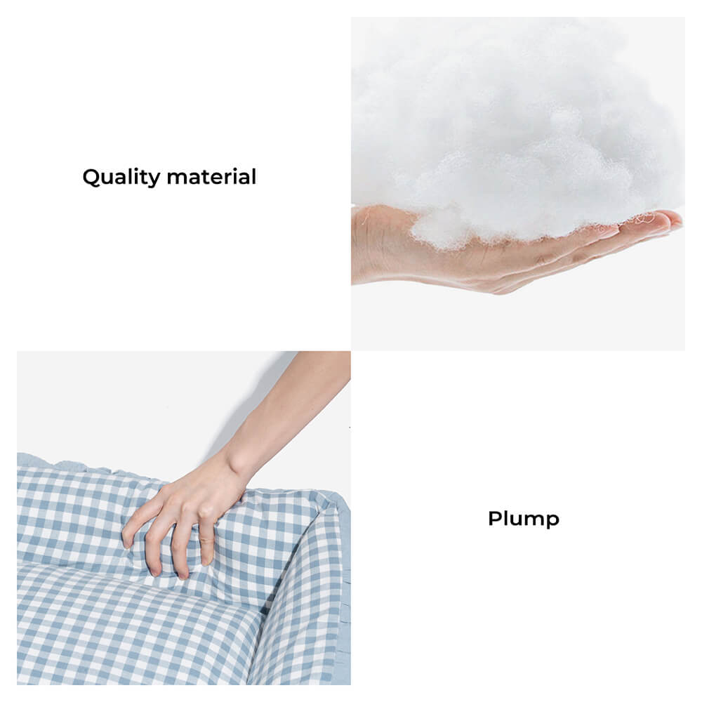 Mjukt Bomull Rutig Husdjurssäng Mysig Andas Lätt att Rengöra