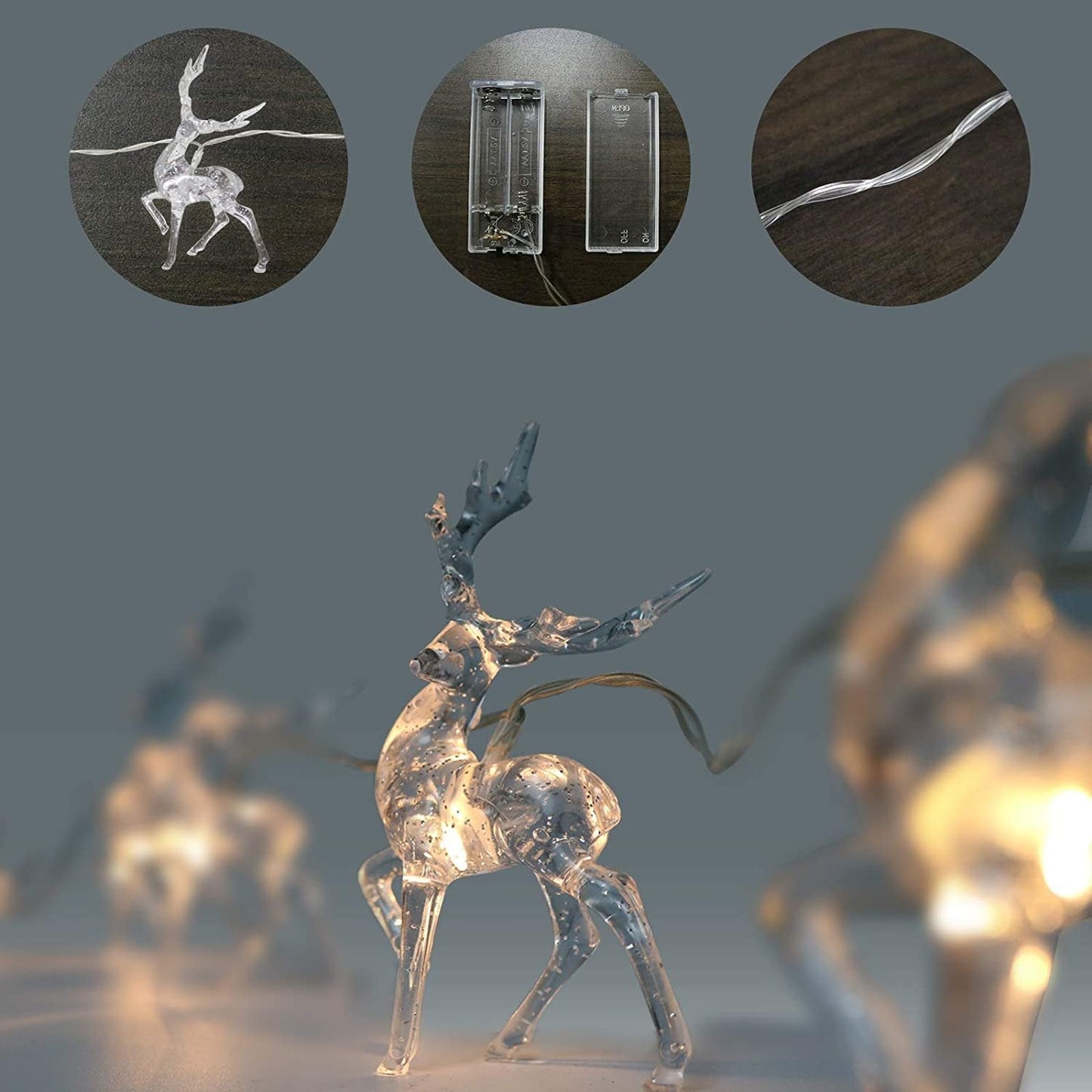 ReindeerGlow - 1,5M LED julren hängande ljus till festligt jubel