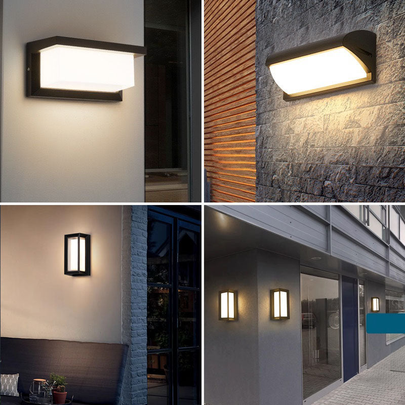 LED Vägglampa med Rörelsesensor, Modern ABS Vattentät Design