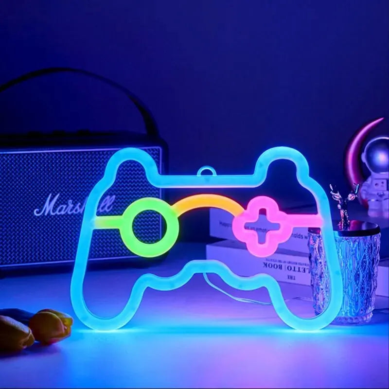 NeonGlow - LED Spelkontroll Neon Skylt för Spelare